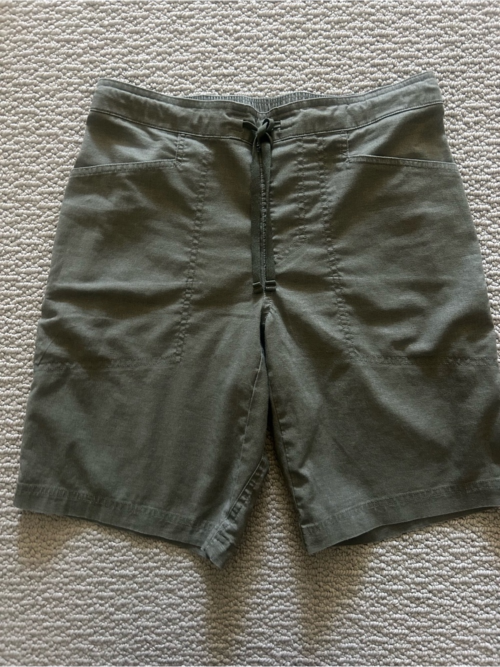 Patagonia Hemp Blend Shorts Olive Green Drawstring Waist Size 30
